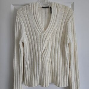 Axcess Liz Claiborne NWT Women's Size L Hooded Chunky Rib Knit Sweater Pullover